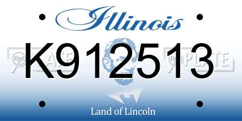 K912513 Illinois License Plate