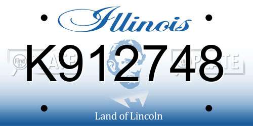 K912748 Illinois License Plate