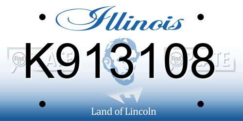 K913108 Illinois License Plate