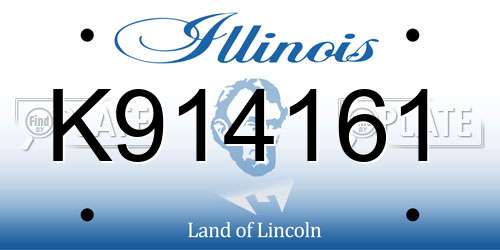 K914161 Illinois License Plate