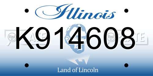 K914608 Illinois License Plate