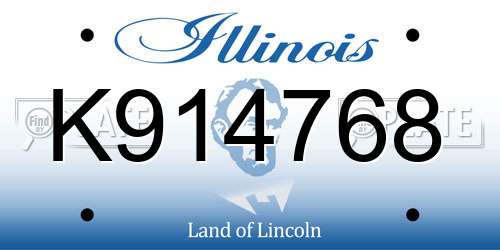 K914768 Illinois License Plate
