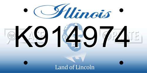 K914974 Illinois License Plate