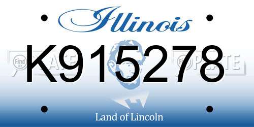 K915278 Illinois License Plate
