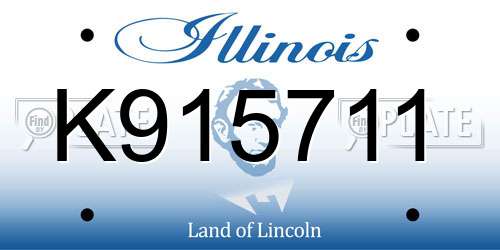 K915711 Illinois License Plate