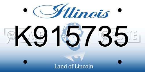 K915735 Illinois License Plate