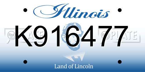 K916477 Illinois License Plate