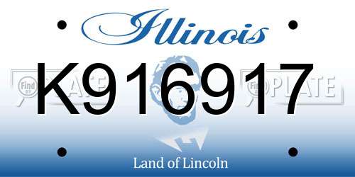 K916917 Illinois License Plate