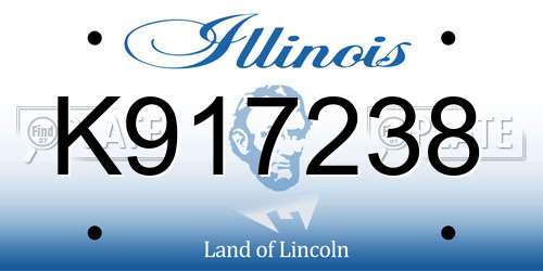 K917238 Illinois License Plate