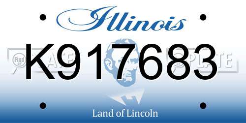 K917683 Illinois License Plate