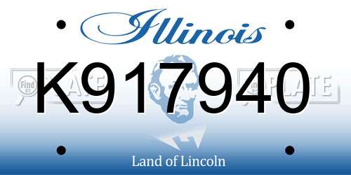 K917940 Illinois License Plate