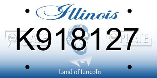 K918127 Illinois License Plate