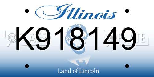 K918149 Illinois License Plate