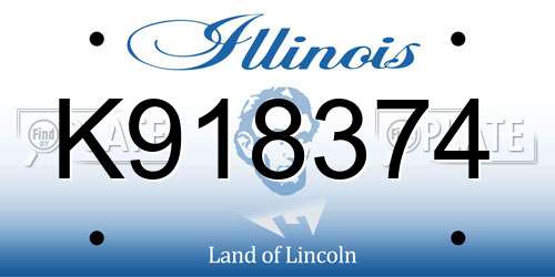 K918374 Illinois License Plate