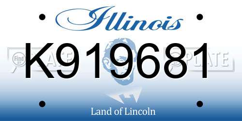 K919681 Illinois License Plate