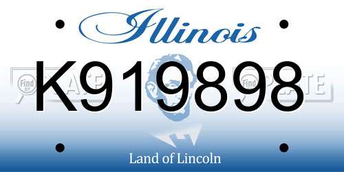 K919898 Illinois License Plate