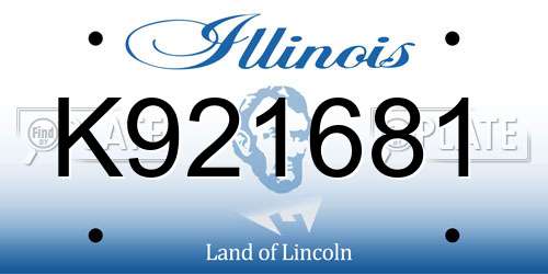 K921681 Illinois License Plate
