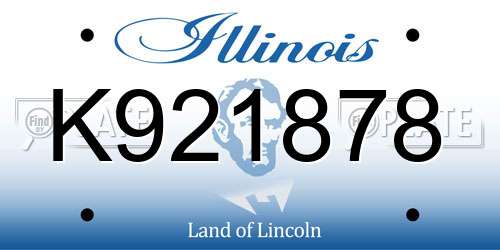 K921878 Illinois License Plate