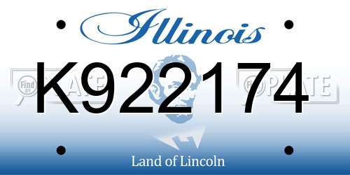 K922174 Illinois License Plate