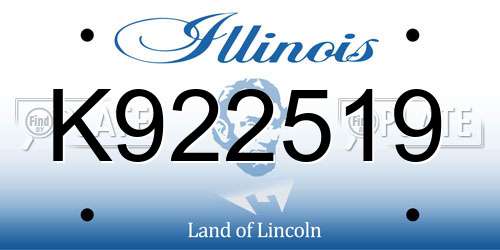 K922519 Illinois License Plate