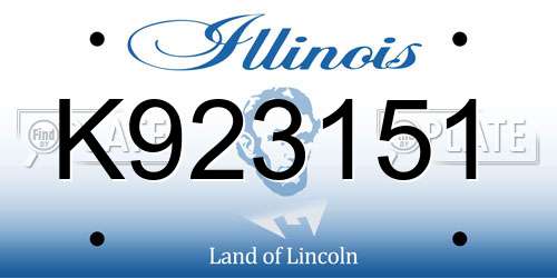 K923151 Illinois License Plate