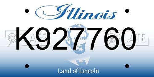 K927760 Illinois License Plate