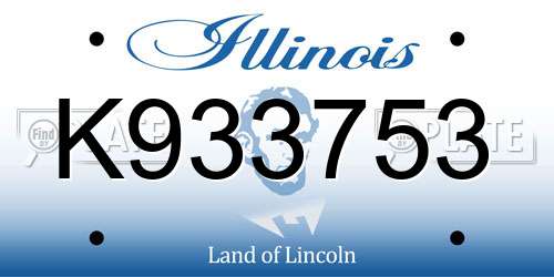 K933753 Illinois License Plate