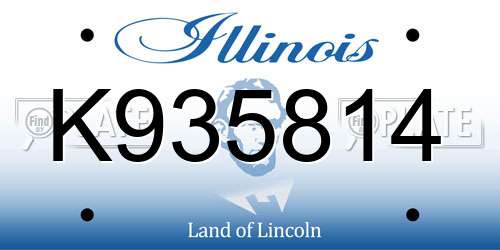 K935814 Illinois License Plate
