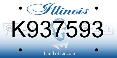K937593 Illinois License Plate