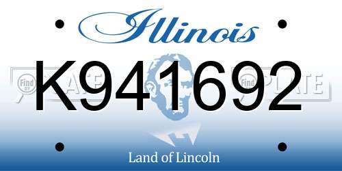 K941692 Illinois License Plate