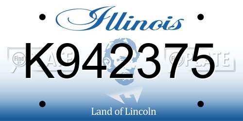K942375 Illinois License Plate