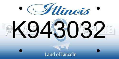 K943032 Illinois License Plate