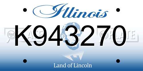 K943270 Illinois License Plate