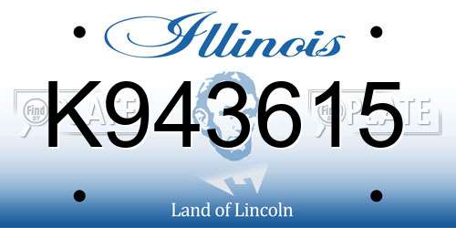 K943615 Illinois License Plate