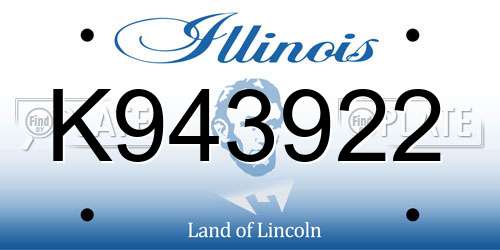 K943922 Illinois License Plate
