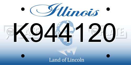 K944120 Illinois License Plate