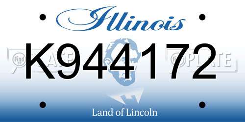 K944172 Illinois License Plate