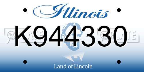 K944330 Illinois License Plate
