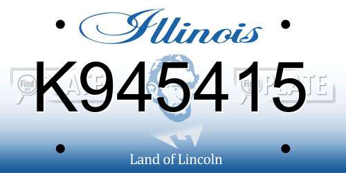 K945415 Illinois License Plate