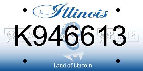 K946613 Illinois License Plate