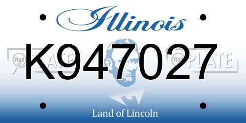 K947027 Illinois License Plate