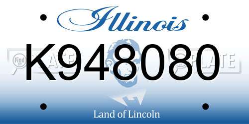 K948080 Illinois License Plate