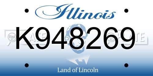 K948269 Illinois License Plate