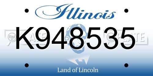 K948535 Illinois License Plate