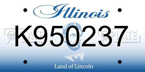 K950237 Illinois License Plate