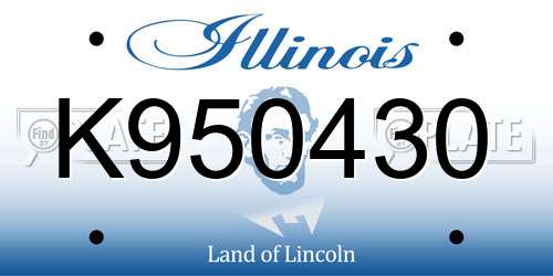 K950430 Illinois License Plate