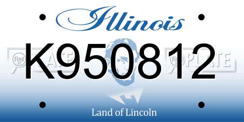 K950812 Illinois License Plate