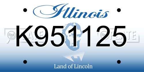 K951125 Illinois License Plate