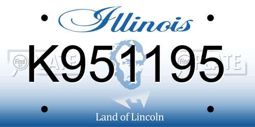 K951195 Illinois License Plate