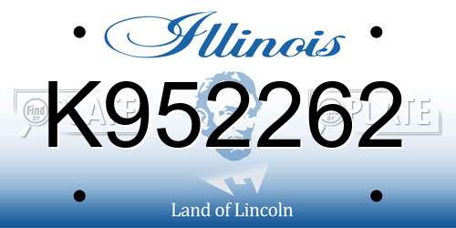 K952262 Illinois License Plate